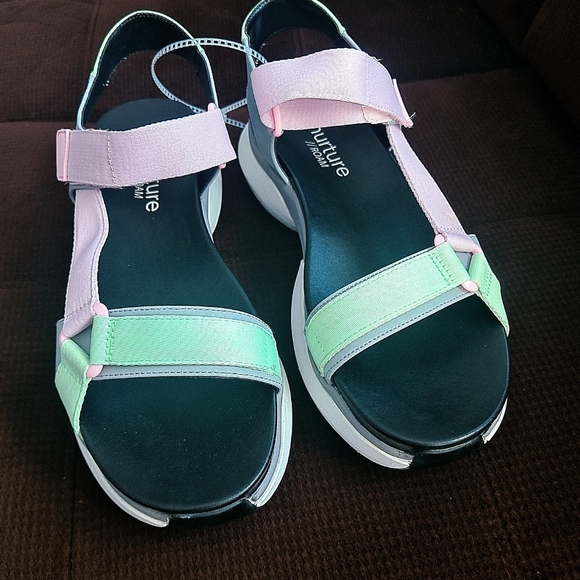 NURTURE  ROAM Multi-color Pastel 1-2”Platform /Block Heel Sandals Sz-10 - Picture 4 of 9